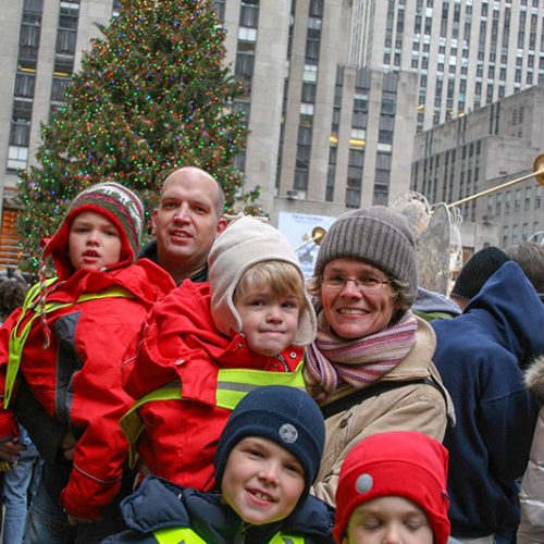 Unsere Familie am berühmten Weihnachtsbaum am Rockefeller Center