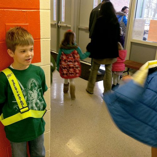 ... und ist safety patrol in der Schule