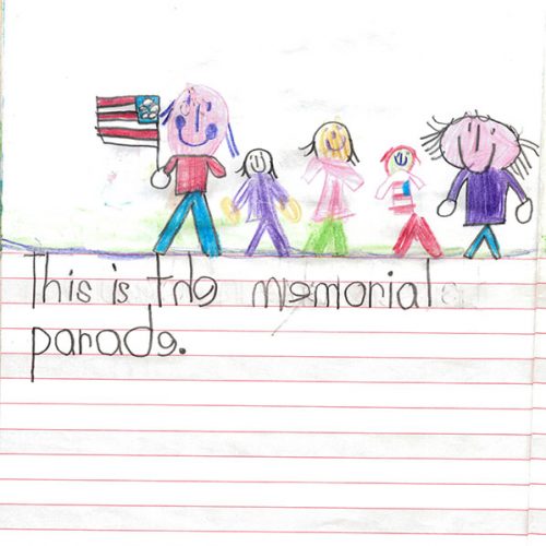 „This is the Memorial Day Parade.“ (Ole, 6 Jahre)