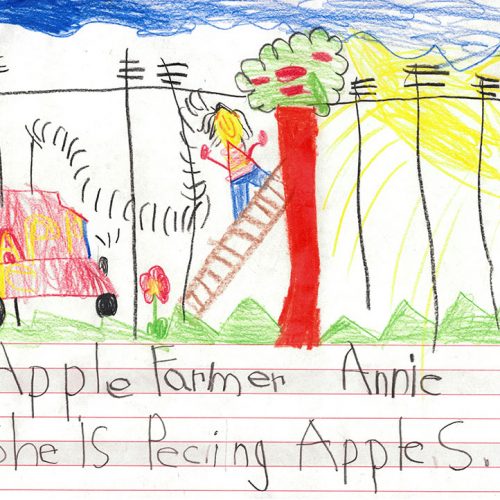 „Apple Farmer Annie – she is picking apples.“ (Ole, 6 Jahre)