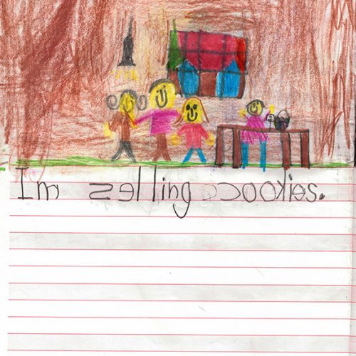 „I’m selling cookies.“ (Ole, 6 Jahre)